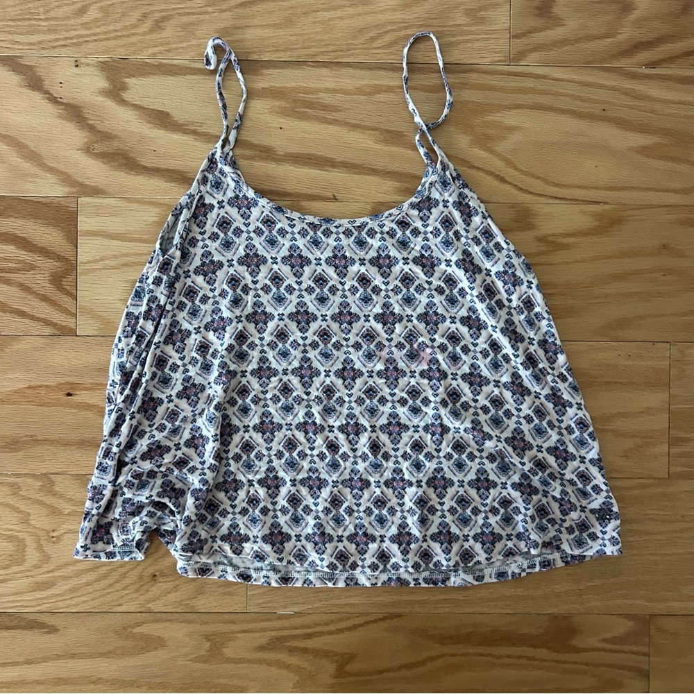 American Eagle Outfitters Geometric Print Camisole - Blue and White